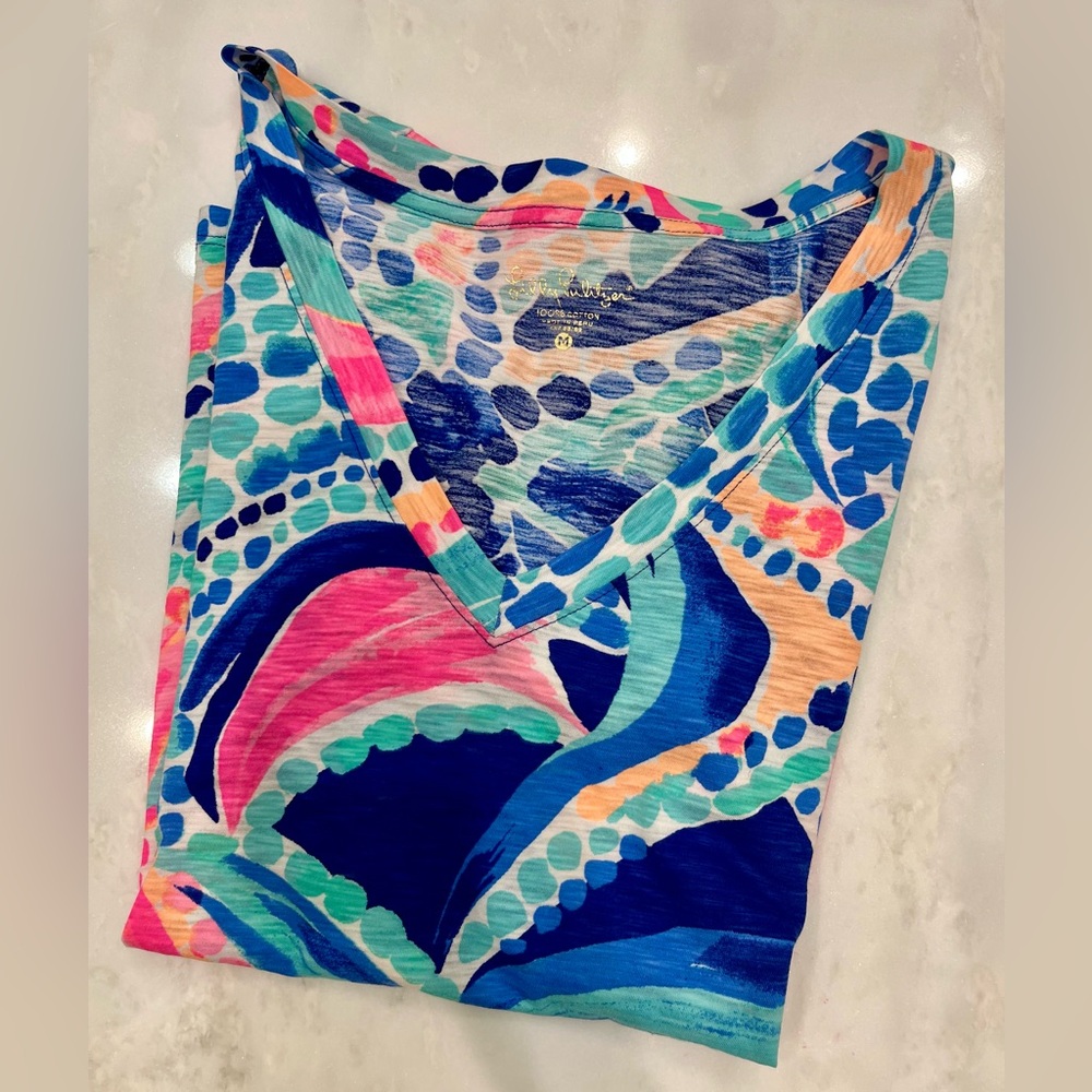 Lilly Pulitzer V-neck Top Ocean Jewels